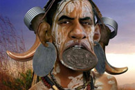 搞笑图片：国外PS恶搞奥巴马！