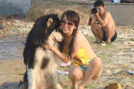 ps恶搞图片：麻烦把我女朋友跟哈士奇p的漂亮点!