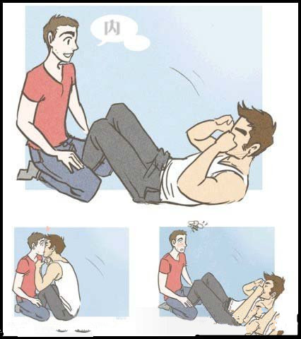 两男生做仰卧起坐的尴尬。.jpg