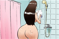 色系军团邪恶漫画：女人洗澡的步骤。