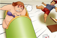 二次元h邪恶漫画：美女滑水