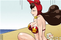 二次元h邪恶漫画：瓶子在海边