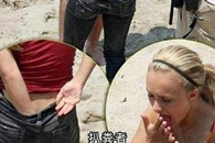 红衣美女摸屁股 味道好吗？