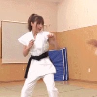 邪恶动态图：日本妹子玩柔道