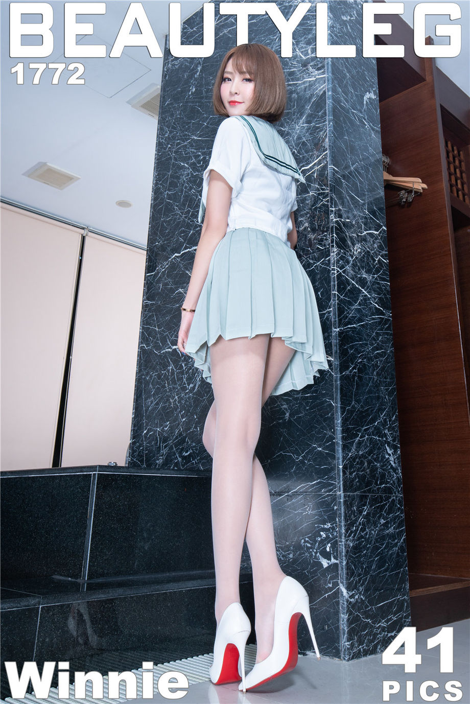 Beautyleg 台湾丝袜腿模Winnie性感吊带超短裙撩人写真图片