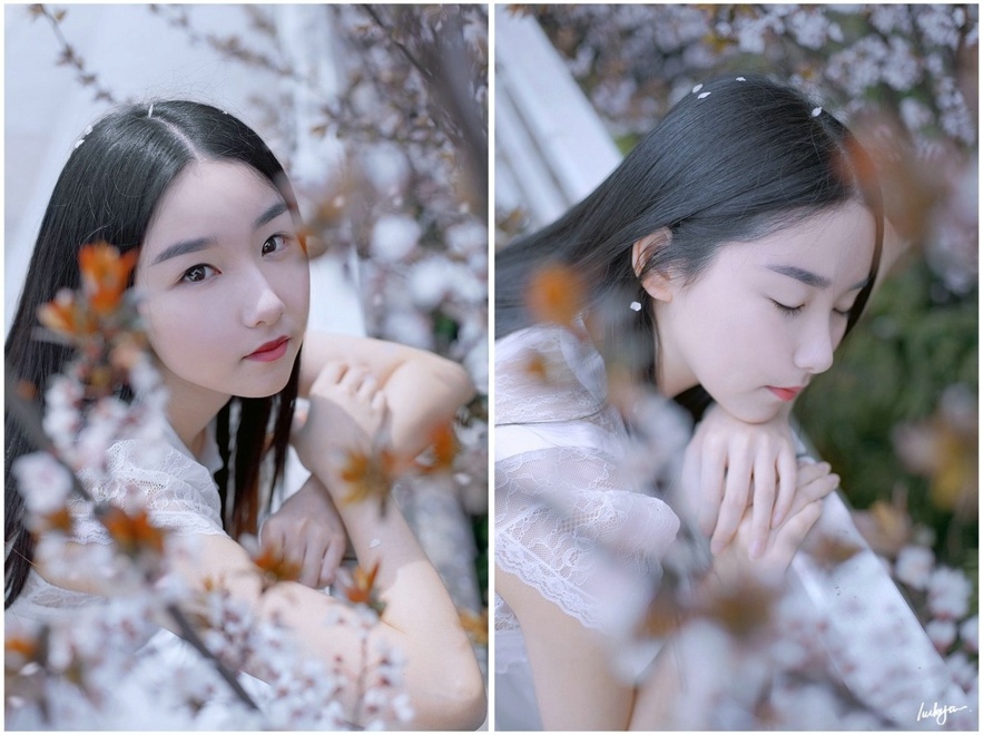 清纯长发甜美少女户外迷人俏皮写真