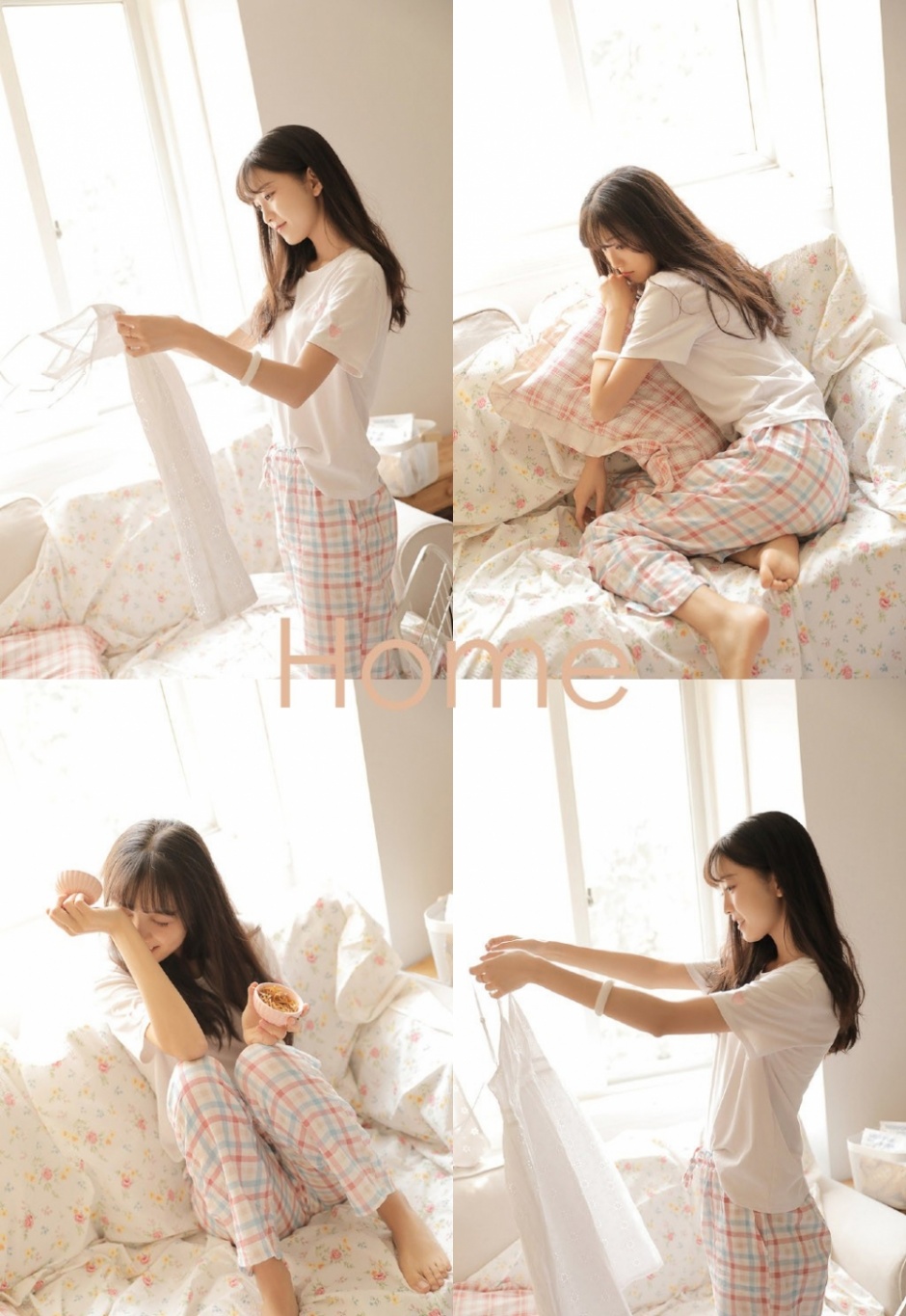 居家萌妹怡然自乐小清新氧气少女美丽可爱图片