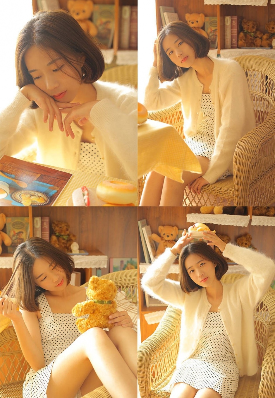 短发清纯稚嫩美少女斑点短裙私房写真图片